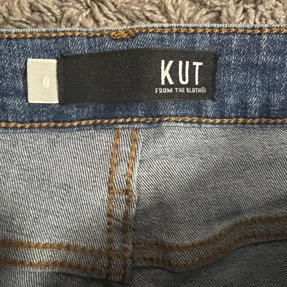 KUT from the Kloth Catherine Boyfriend Denim Distressed Blue Jeans Sz 0 - Picture 4 of 12
